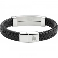 Браслет Zippo Steel Bar Braided Leather Bracelet (20 см) купить в Новокузнецке