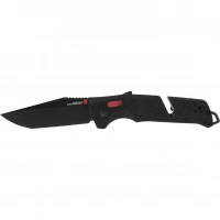 Полуавтоматический складной нож Trident Mk3 Black-Red Tanto, сталь D2, рукоять GRN купить в Новокузнецке