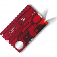 Швейцарская карта Victorinox SwissCard Lite, сталь X50CrMoV15, рукоять ABS-пластик, полупрозрачный красный купить в Новокузнецке