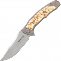 Складной нож Maxace Halictus Mokume, сталь M390, рукоять Mokume/Titanium купить в Новокузнецке