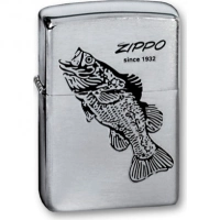 Зажигалка ZIPPO Black Bass Brushed Chrome, латунь с никеле-хром. покрыт., серебр., матов., 36х56х12мм купить в Новокузнецке