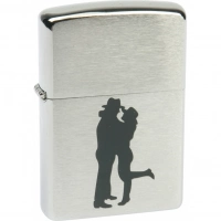 Зажигалка ZIPPO Cowboy Couple Brushed Chrome, латунь, ник.-хром. покр., серебр., матов., 36х56х12 мм купить в Новокузнецке